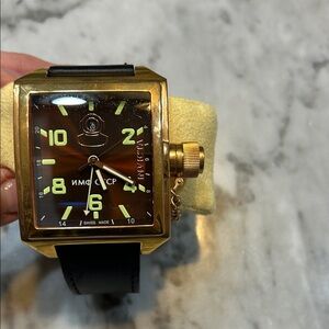 Invicta Gold and Black Square Dial Watch